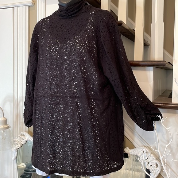 Style & Co. Eyelet Lace Blazer, Gathered at Sleeves, Fabulous Front Details - Picture 7 of 11